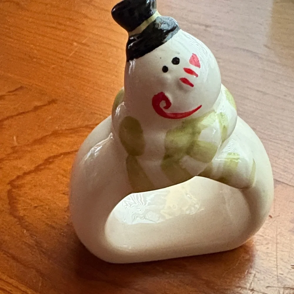 Festive Snowman Napkin Rings Set - Picture 5 of 8